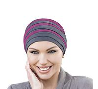 MASUMI Gorro orgánico para quimioterapia, turbante DORNA, tocado contra el cáncer para mujeres con pérdida de cabello, sombreros y coberturas de alopecia, 95 % bambú transpirable, Gris y rosa, One