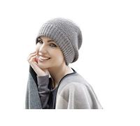 MASUMI Gorros de punto para mujer, de forro polar, para esquí, calavera, holgados, suaves, de invierno, para mujer, unisex, abrigados, sombreros Ari, gris, Talla única