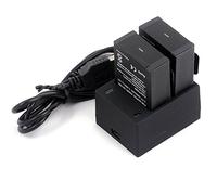 MASUNN 2Pcs 3.7V 1050Mah Batería Dual USB Cargador para Gopro Hero 3 3 Plus