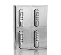 masunt Caja fuerte de llaves 1440 E Code | innovadora asignación de códigos online a distancia | caja fuerte de llaves electrónica de acero inoxidable macizo V4A Plata 34,8 x 26,6 x 8,7 cm