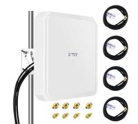 Maswell Antena 5G 4X4 MIMO Exterior, Antena Direccional 10dBi Antena Externa Exterior Compatible con FRITZBox, Zyxel, NETGEAR, ZTE 5G NR Router Gateways | Banda Ancha 600-8000 MHz (4MIMO)