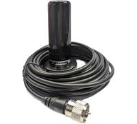 Maswell Antena de radio Ham para vehículo, doble banda VHF/UHF 136-174MHz 400-470MHz 144/430MHz base magnética grande, cable PL259 de 16 pies, compatible con radios de coche, marina, GMRS, CB y
