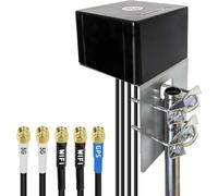 Maswell Antena Exterior GPS/5G/WiFi, 2X2 MIMO 5G y 2X2 MIMO WiFi y GNSS, Banda Ancha Omnidireccional 600-8000 MHz 4G+ LTE-A 5G UWB, WiFi 6E, WiFi 7, GPS GLONASS BeiDou Gaileo, Conector SMA/RP SMA