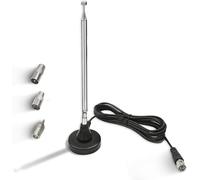 Maswell Dab Dab+ Antena UKW Radio Antena Digital Telescópica para Interior con Pie Magnético Cable de Extensión para 75 Ohm FM Radio Sintonizador Estéreo AV-HiFi Receptor