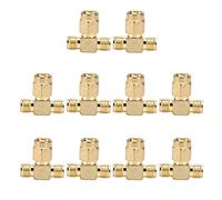 MasYosh 10 PCS SMA SMA SMA tee, Ancho de Banda Ancho OFC con Conector de Radiofrecuencia con Impedancia de 50Ω, para el GPS WiFi Hotspot Receptor Scanner