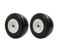 MasYosh 2 Neumáticos de Cortacésped de 13 X 6,50 6, sin Pinchazos, Repuesto de Rueda de Tractor de Hierro Sólido de PU con Bujes Blancos, para Monociclo de Bricolaje, Coches y