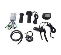 MasYosh 36 V 48 V 350 W Kit de control del motor sin escobillas, panel LCD S866 con mango giratorio de freno, cableado del sensor Power Assistant, para la conversión de coches plegables de bicicleta