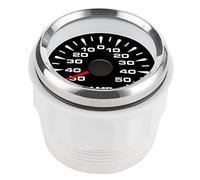 MasYosh Amperímetro de 50 A, Medidor de Amperios de Motor Paso A Paso con Pantalla LCD con Resistencia Al Agua IP67 y Antivaho, para Marina Automotriz Universal de 9 32 (Cubierta plateada con esfera