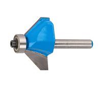 MasYosh Broca Enrutadora, Herramienta de Chaflán de Vástago Redondo de 45 Grados y 1/4 Pulgadas con Rodamiento Superior para Carpintería, MDF, Madera Maciza, CNC, Enrutadores Manuales (1/4*5/8)