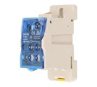 MasYosh Caja de Conexiones de Alimentación, Caja de Distribución de Montaje en Carril DIN con Cubierta Transparente, Carcasa de PC Ignífuga, Conductor de Cobre, para Gabinete de (160A)