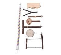 MasYosh Columpio para Pájaros y Loros, Juguetes para Masticar, Juego de Applewood, Columpio, Combo de Escalada, Soporte de Juego para Loros Pequeños, área de Descanso