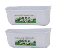 MasYosh Comedero Colgante de Plástico para Aves de Corral, Comedero Resistente para Ganado con Herrajes para Pollo y Perro, 2 uds. (Blanca)