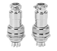 MasYosh Conector de Aviación de 12 Pines, Juego de Enchufes y Zócalos Eléctricos de Aleación de Zinc con Contactos de Cobre Plateados, para Sistemas de Adquisición de Datos Equipos de