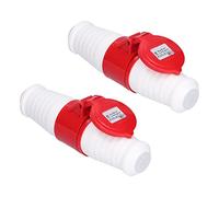 MasYosh Conector Industrial, 2 Enchufes y Enchufes Macho Hembra Trifásicos 16A 380V 415V IP44 Impermeable, con Material de Latón PA66, para Interior Exterior Industria Agricultura