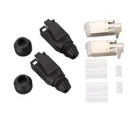 MasYosh Conector RJ45 Tipo Ensamblaje, Contactos Chapados en Oro de 8 Núcleos, Enchufe Modular Cat6 Cat5e, con Pelacables, Engarzadores, Tijeras, para Monitoreo de Seguridad de