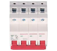 MasYosh DZ47 63 Interruptor de Circuito, 4p Mini Interruptor de Aire MCB Sobrecarga de Protección Corta 400V, con de PC Resistente y Ventana de Visualización Clara, para Edificios de (16A)