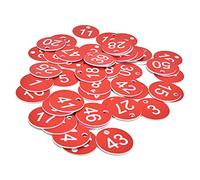 MasYosh Etiqueta de Colmena Numerada, Etiqueta Roja Duradera para una Fácil Identificación y Gestión del Ganado, 50 Unidades/bolsa para Apicultura (1-50)