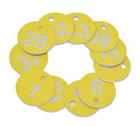 MasYosh Etiquetas Numeradas de ABS Beehive, Etiquetas Redondas Duraderas Para Gestión de Ganado con Orificio, Paquete de 50 Uds. Para Suministros de Apicultura (1-50)