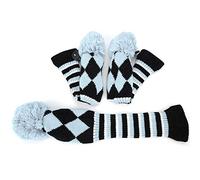 MasYosh Fundas para Cabezas de Palos de, 3 Piezas, Fundas para Palos de de Lana de Poliéster con Placa de Número Digital Giratoria, para Protección y Regalo de de de Madera (Claro)