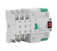 MasYosh Interruptor de transferencia automática 3P 63A 400V AC Dual Power Controller con Plata y Material Retardante de PC para Soporte para Ferrocarriles Agrícolas de Fábrica (63a)