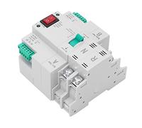 MasYosh Interruptor de Transferencia Automática de Doble Potencia, Instalación en Riel DIN 2P Interruptor Selector Eléctrico de Conmutación Rápida CA 220 V, con Contacto Plateado para (él apuñaló)