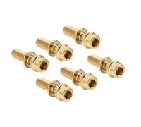MasYosh Juego de 6 Tornillos para Bicicleta de Montaña, Aleación de Ti con Arandela M5 X 18 Mm, para Bicicleta de Carretera, Motocicleta, Automóvil, Coche de Carreras (Oro)