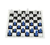 MasYosh Juego de Ajedrez Internacional de Plástico, 32 Piezas de Ajedrez con Tablero de de 25 Cm, Diseño de 2 Colores para Adultos y Niños, Juego de Viaje para Fiestas (y Blanca)