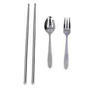 MasYosh Juego de Cubiertos Portátiles de Acero Inoxidable, Hermosos y Exquisitos Cubiertos para Viajar Al Aire Libre, Cuchara y Tenedor Pequeños Livianos para Acampar en la Oficina con Carcasa