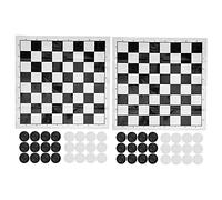 MasYosh Juego de Damas Internacionales, Juego de Mesa de Viaje Plegable Portátil con Película de Plástico, para Fiestas, Camping, Hoteles, Familias, Niños y Adultos