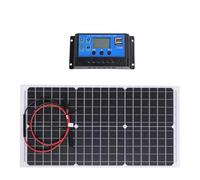 MasYosh Kit de Panel Solar Monocristalino de Alta e 30 W con Controlador de 10 A para Acampar Al Aire Libre, Panel Solar de Central Eléctrica para Diversas Aplicaciones