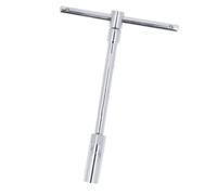 MasYosh Llave de Vaso para Bujías, en T de 16 Mm y 3/8 Pulgadas, Acero CRV con Acabado Antioxidante y Varilla Extendida, para Desmontaje, Instalación Extracción de Bujías