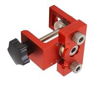 MasYosh Localizador de Orificios para Carpintería, Escala Grabada con Láser de Aleación de Aluminio con Latón y Acero con Alto Contenido de Carbono, para Perforar Orificios de Bloqueo