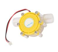 MasYosh Microgenerador Hidráulico, Turbina de Potencia de Flujo de Agua CC con Poco Ruido, para Generación de Energía Hidroeléctrica 5V 12V 80V Opcional (F50 12V amarillo transparente)