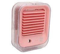 MasYosh Mini Ventilador de Escritorio, Ventilador Portátil Recargable de bajo Ruido con Luz LED de 3 Velocidades y Nebulización de Agua, para el Hogar, Oficina, Viajes, Camping, A