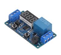 MasYosh Módulo de relé de Tiempo, MCU Antiinterferencias Programación en Línea Relé de Retardo de Ciclo de 1 Canal con Zumbador de Pantalla Digital, para Zumbador de Automóvil Lámpara