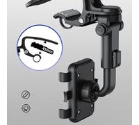 MasYosh Montaje de Teléfono Sun Visor, Soporte de Teléfono de Automóvil Ajustable para la Mayoría de los Teléfonos Inteligentes, con Diseño Estable Vertical Horizontal Conmutable