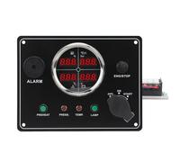 MasYosh Panel de Medidores para Barcos, Pantalla Digital 4 en 1, Nivel de, Temperatura del Agua, Voltaje, Medidor de Presión de Aceite, con Interruptor de Presión de Aceite del Motor, (Negra)