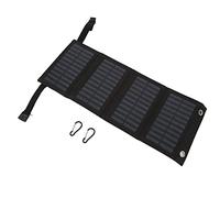 MasYosh Panel Solar Monocristalino de 20 W, Cargador USB Portátil, Ligero y Plegable con Indicador LED, Resistente Al Agua IP65, para Acampar, Senderismo, Actividades Al Aire Libre (Negra)