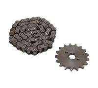 MasYosh Piñón 428 17T de 17 Mm, Kit de Cadena de Transmisión 428 de 60 Eslabones, Acero con Alta Tenacidad y Resistencia Al Desgaste, para Motocicleta ATV Dirt Bike Go Karts de 50 Cc