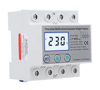 MasYosh Protector de Voltaje Ajustable, STVP 932 Trifásico 230V 400VAC Protección Multifuncional con Pantalla LCD, Protección de Corriente de Sobretensión para de Energía de Equipos (80A)