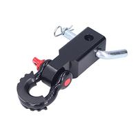MasYosh Receptor de Enganche de Grillete Universal de 2 Pulgadas, Accesorios de Remolque de Recuperación de Vehículos de Acero con Diseño a Prueba de óxido de Alta Resistencia, para (Negro)