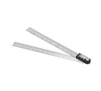 MasYosh Regla de Buscador de ángulo Digital, Herramienta Transportadora de Goniómetro 2 en 1 de Acero Inoxidable con Bloqueo de Datos y Pantalla Giratoria, para Ingeniería de (0-300 mm)