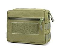 MasYosh Riñonera para Exteriores, Riñonera de Lona de Nailon con Bolsa Frontal con Cremallera, Orificio para Auriculares, Gran Capacidad para Senderismo, Viajes, Camping, Ciclismo (Verde Oscuro)