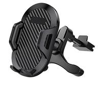 MasYosh Soporte para Teléfono para Automóvil, Panel Estilo Fibra de Carbono con Rótula Ajustable de 360 grados y Amortiguación de Silicona Antivibración, para (Modelo de salida de aire triangular)