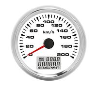 MasYosh Velocímetro GPS de 85 Mm, Puntero de Accionamiento de Motor Paso a Paso con Retroiluminación de 7 Colores, Bisel de Acero Inoxidable 316L Resistente Al Agua IP67, para