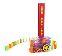 Masyrt 60 piezas de juguete eléctrico para coche de dominó, juguete educativo con modelado de dibujos animados, diseño de escena de control, habilidades de aprendizaje, 60 unidades (coche dominó