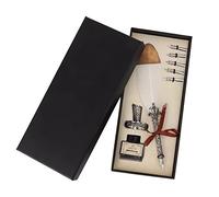Masyrt Antiguo exquisito juego de soldadura por resorte con punta premium, material de acero inoxidable, en relieve, bolígrafo con botella de tinta de 15 ml para hombres y mujeres, pluma de inmersión