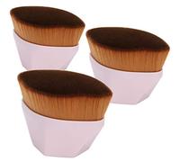 Masyrt Brocha para base de maquillaje, 3 unidades, para base líquida, cosmética, de chapa plana, color rosa
