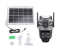 Masyrt Cámara de batería solar de alta definición, tres pantallas, impermeabilizante, para exteriores, WiFi, cámara de vigilancia de seguridad para el hogar