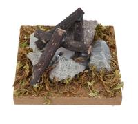 Masyrt Casa de muñecas en miniatura escena de jardín fogata de madera simulación hoguera modelo accesorios de juguete (fuego)